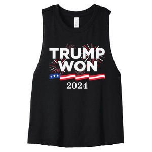 Donald Trump Won 2024 Election Inauguration Women's Racerback Cropped Tank