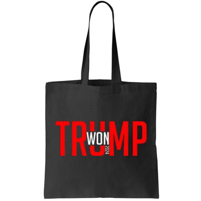 Donald Trump Won 2024 Election Inauguration Tote Bag