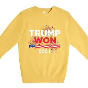 Donald Trump Won 2024 Election Inauguration Premium Crewneck Sweatshirt