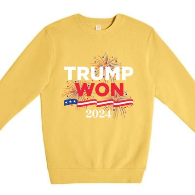 Donald Trump Won 2024 Election Inauguration Premium Crewneck Sweatshirt