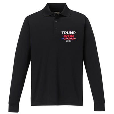 Donald Trump Won 2024 Election Inauguration Performance Long Sleeve Polo