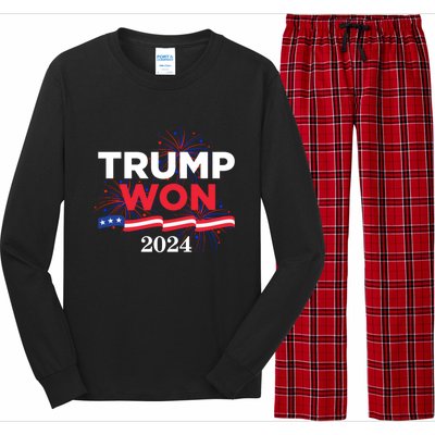 Donald Trump Won 2024 Election Inauguration Long Sleeve Pajama Set