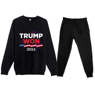 Donald Trump Won 2024 Election Inauguration Premium Crewneck Sweatsuit Set