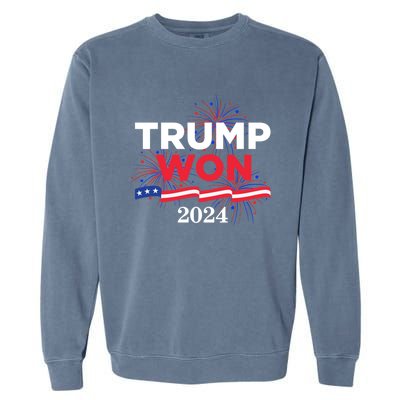 Donald Trump Won 2024 Election Inauguration Garment-Dyed Sweatshirt