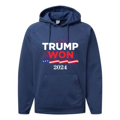 Donald Trump Won 2024 Election Inauguration Performance Fleece Hoodie