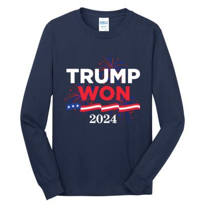 Donald Trump Won 2024 Election Inauguration Tall Long Sleeve T-Shirt