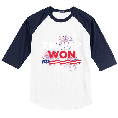 Donald Trump Won 2024 Election Inauguration Baseball Sleeve Shirt