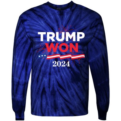 Donald Trump Won 2024 Election Inauguration Tie-Dye Long Sleeve Shirt