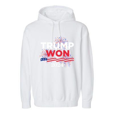 Donald Trump Won 2024 Election Inauguration Garment-Dyed Fleece Hoodie