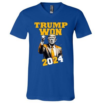 Donald Trump Won 2024 Election Inauguration V-Neck T-Shirt