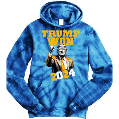 Donald Trump Won 2024 Election Inauguration Tie Dye Hoodie