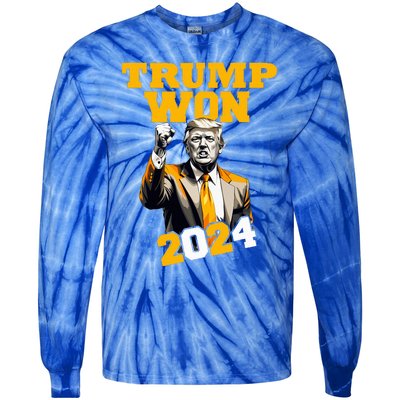 Donald Trump Won 2024 Election Inauguration Tie-Dye Long Sleeve Shirt