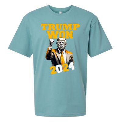 Donald Trump Won 2024 Election Inauguration Sueded Cloud Jersey T-Shirt