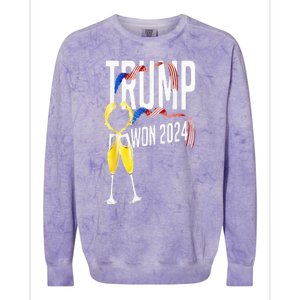 Donald Trump Won 2024 Election Inauguration Party Christmas Colorblast Crewneck Sweatshirt