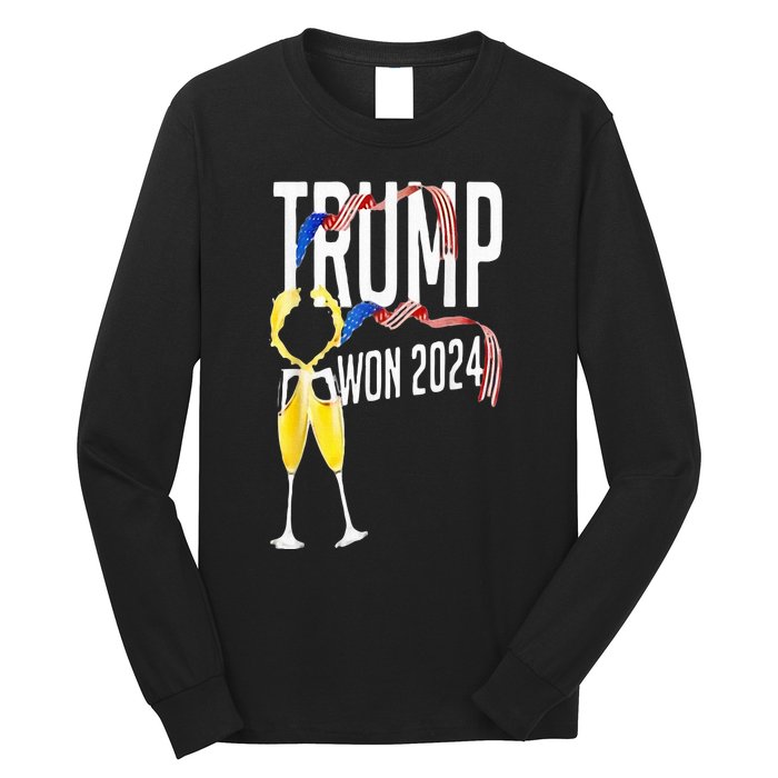 Donald Trump Won 2024 Election Inauguration Party Christmas Long Sleeve Shirt