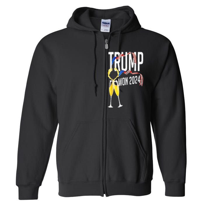 Donald Trump Won 2024 Election Inauguration Party Christmas Full Zip Hoodie