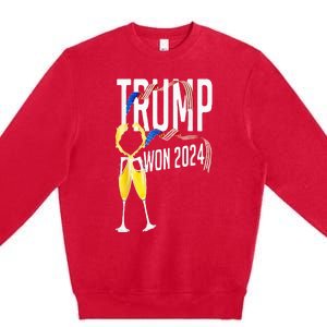 Donald Trump Won 2024 Election Inauguration Party Christmas Premium Crewneck Sweatshirt