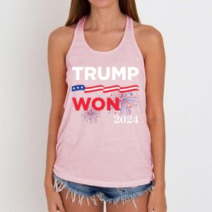 Donald Trump Won 2024 Election Inauguration Women's Knotted Racerback Tank