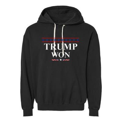 Donald Trump Won In The Election American Flag Trump 2024 Garment-Dyed Fleece Hoodie