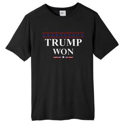 Donald Trump Won In The Election American Flag Trump 2024 Tall Fusion ChromaSoft Performance T-Shirt