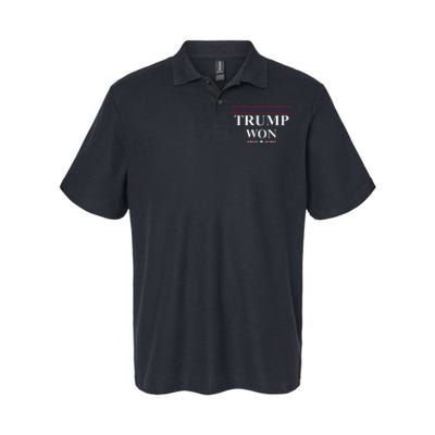 Donald Trump Won In The Election American Flag Trump 2024 Softstyle Adult Sport Polo