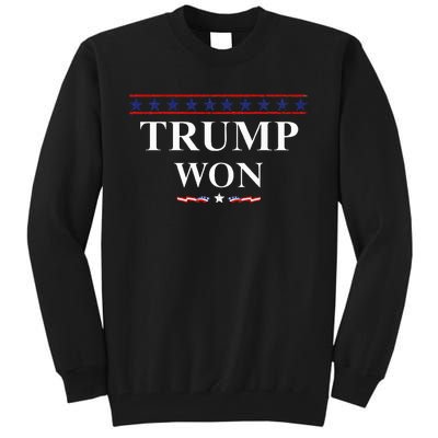 Donald Trump Won In The Election American Flag Trump 2024 Tall Sweatshirt