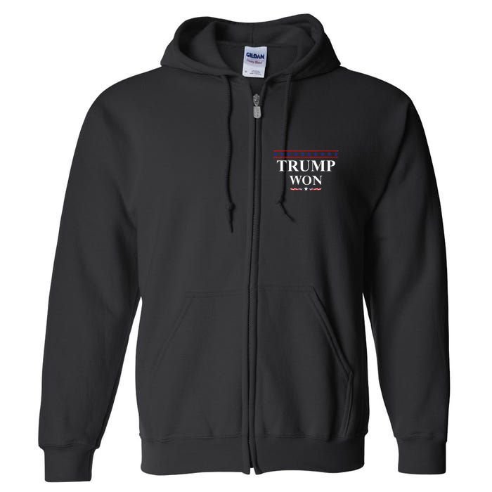 Donald Trump Won In The Election American Flag Trump 2024 Full Zip Hoodie