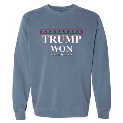 Donald Trump Won In The Election American Flag Trump 2024 Garment-Dyed Sweatshirt