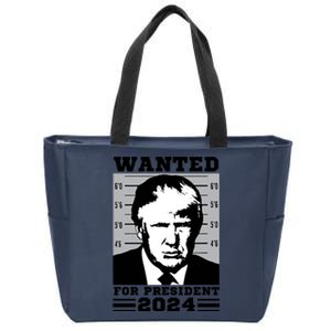 Donald Trump Wanted For President 2024 President Trump Mugshot Zip Tote Bag