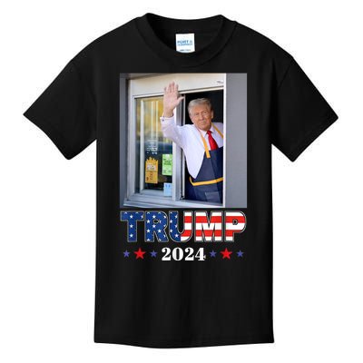 Donald Trump Works The Fry Station And Holds A Drivethru Kids T-Shirt