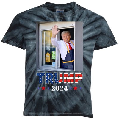 Donald Trump Works The Fry Station And Holds A Drivethru Kids Tie-Dye T-Shirt