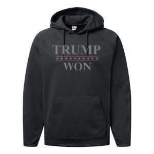 Donald Trump Won In The Election American Flag Trump 2024 Performance Fleece Hoodie