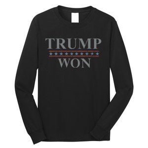 Donald Trump Won In The Election American Flag Trump 2024 Long Sleeve Shirt