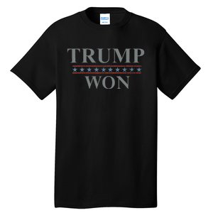 Donald Trump Won In The Election American Flag Trump 2024 Tall T-Shirt