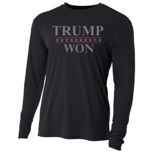 Donald Trump Won In The Election American Flag Trump 2024 Cooling Performance Long Sleeve Crew