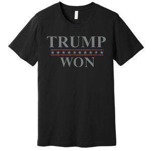 Donald Trump Won In The Election American Flag Trump 2024 Premium T-Shirt