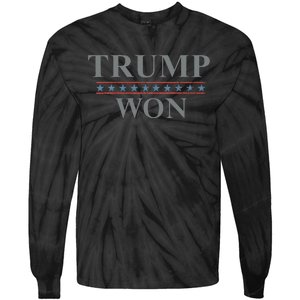 Donald Trump Won In The Election American Flag Trump 2024 Tie-Dye Long Sleeve Shirt