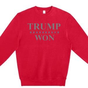 Donald Trump Won In The Election American Flag Trump 2024 Premium Crewneck Sweatshirt