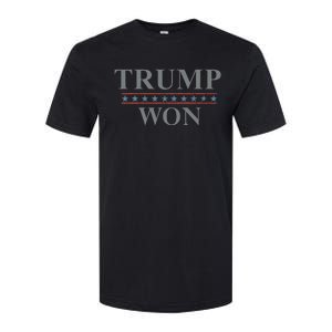 Donald Trump Won In The Election American Flag Trump 2024 Softstyle CVC T-Shirt