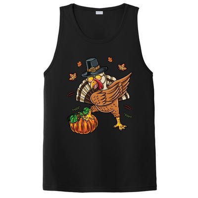 Dabbing Turkey With Pumpkin Thanksgiving Cute Gift PosiCharge Competitor Tank