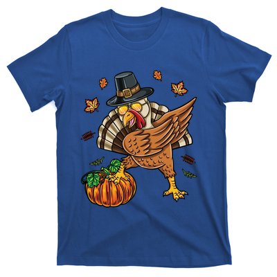 Dabbing Turkey With Pumpkin Thanksgiving Cute Gift T-Shirt