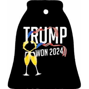 Donald Trump Won 2024 Election Inauguration Party Christmas Ceramic Bell Ornament