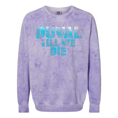 Duval Teal We Die Blue Beach Palm Florida Pride Colorblast Crewneck Sweatshirt