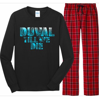 Duval Teal We Die Blue Beach Palm Florida Pride Long Sleeve Pajama Set