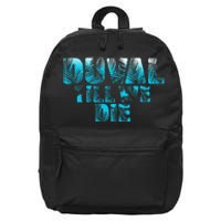 Duval Teal We Die Blue Beach Palm Florida Pride 16 in Basic Backpack