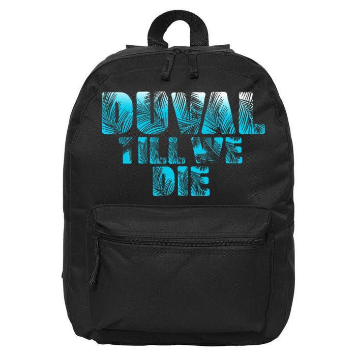 Duval Teal We Die Blue Beach Palm Florida Pride 16 in Basic Backpack