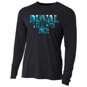 Duval Teal We Die Blue Beach Palm Florida Pride Cooling Performance Long Sleeve Crew