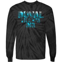 Duval Teal We Die Blue Beach Palm Florida Pride Tie-Dye Long Sleeve Shirt