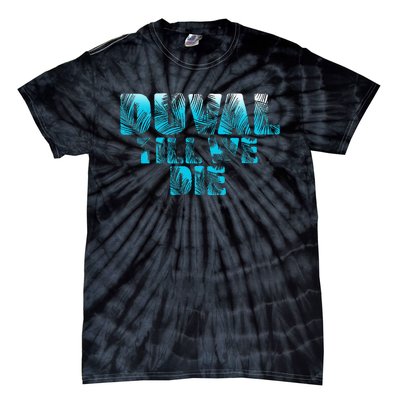 Duval Teal We Die Blue Beach Palm Florida Pride Tie-Dye T-Shirt