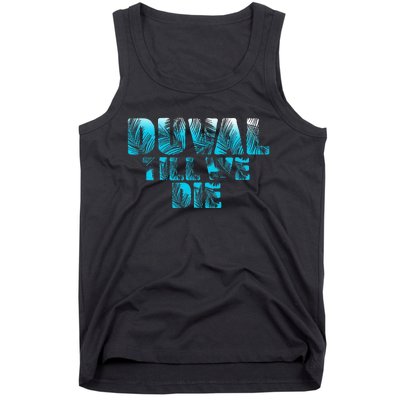 Duval Teal We Die Blue Beach Palm Florida Pride Tank Top